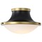 Nuvo Lafayette 1-Light Flush 14 in. Matte Black/Natural Brass White Opal Glass 60/7905 - alternate 6